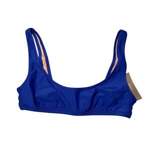 J.Crew Heritage Scoopneck Bikini Top - Blue, Size M, NWT